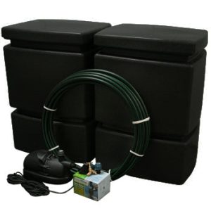 2 x 525 Litre EasyConnect Rainwater Harvesting System - Black