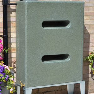 400 Litre Water Butt in Green Marble V3