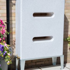 400 Litre Water Butt in White Marble V3