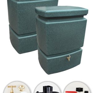 525 Water Butt Twin Solo Pack - Green Marble