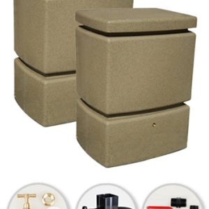525 Water Butt Twin Solo Pack - Sandstone
