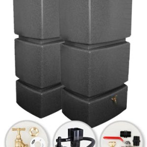 825 Litre Water Butt Twin Solo Pack - Green Marble