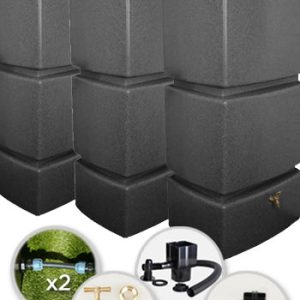 825 Litre Water Butt Triple Pack Linked - Millstone
