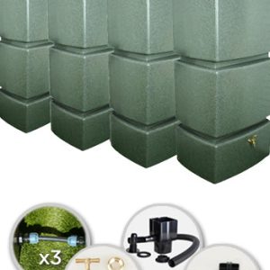 825 Litre Water Butt Quad Pack Linked - Green Marble