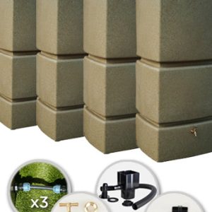 825 Litre Water Butt Quad Pack Linked - Sandstone