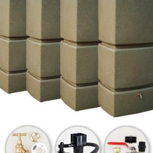 825 Litre Water Butt Quad Solo Pack - Sandstone