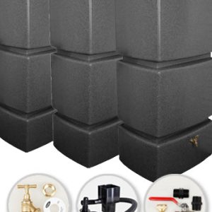 825 Litre Water Butt Triple Solo Pack - Millstone