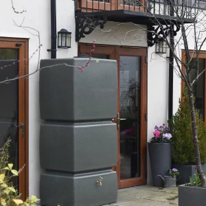 825 Litre Pillar Water Butt Rainwater Tank in Green Marble